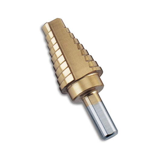 Titanium-Nitride Coated Stepped Drill Bit 9/16" - 1" (8 steps)