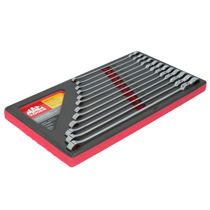 12-PC. Metric XL Double Box Flex Head Ratcheting Wrench Set - 12 pt.