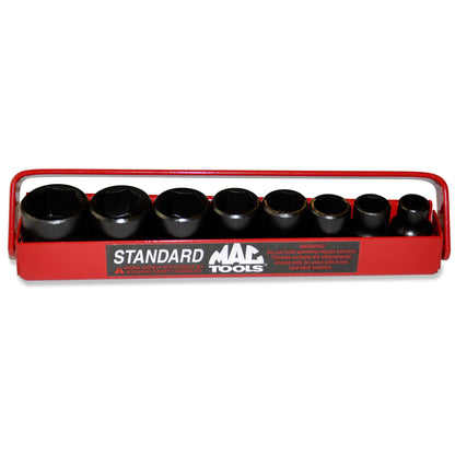 8-PC. Jeu de douilles à chocs SAE 3/8" - 6-PT.