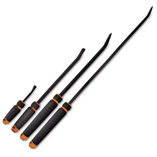 4-PC. Ensemble de leviers à tête incurvée et à poignée confortable avec capuchon - orange haute visibilité