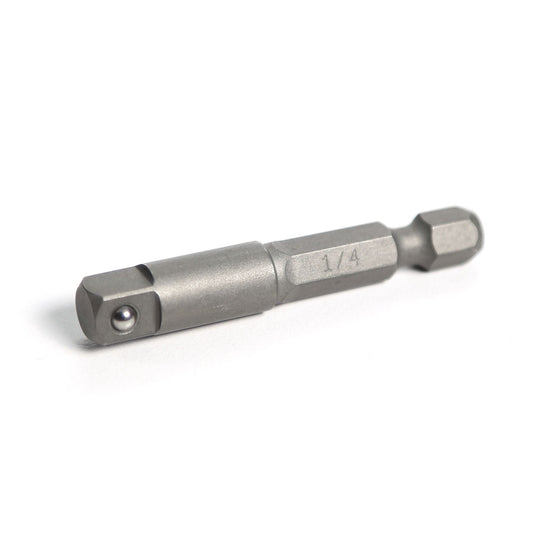 1/4" Hex Drive Male x 1/4" Square Drive Male Bit Adapter - 2"