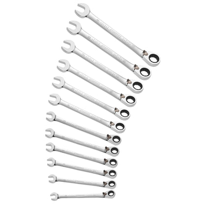 12-PC. Metric Reversible Combination Ratcheting Wrench Set - 12-PT.