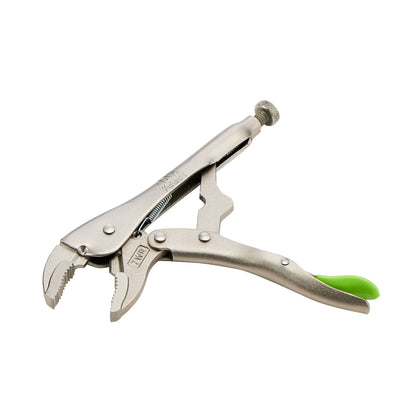 7" Curved Jaw Trigger Release Locking Pliers with Wire Cutter - Green