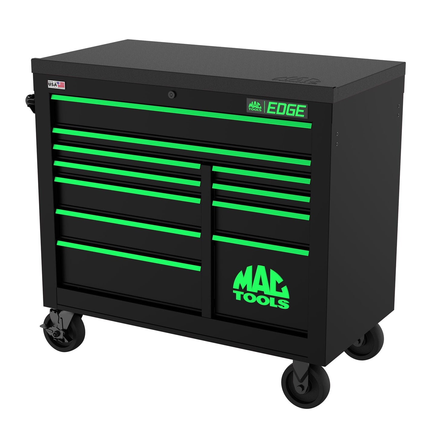 Edge™ 11-Drawer Workstation - Flat Black/Green Trim