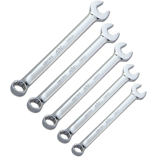 5-PC. Large Metric Knuckle Saver Combination Wrench Set - 12-PT.