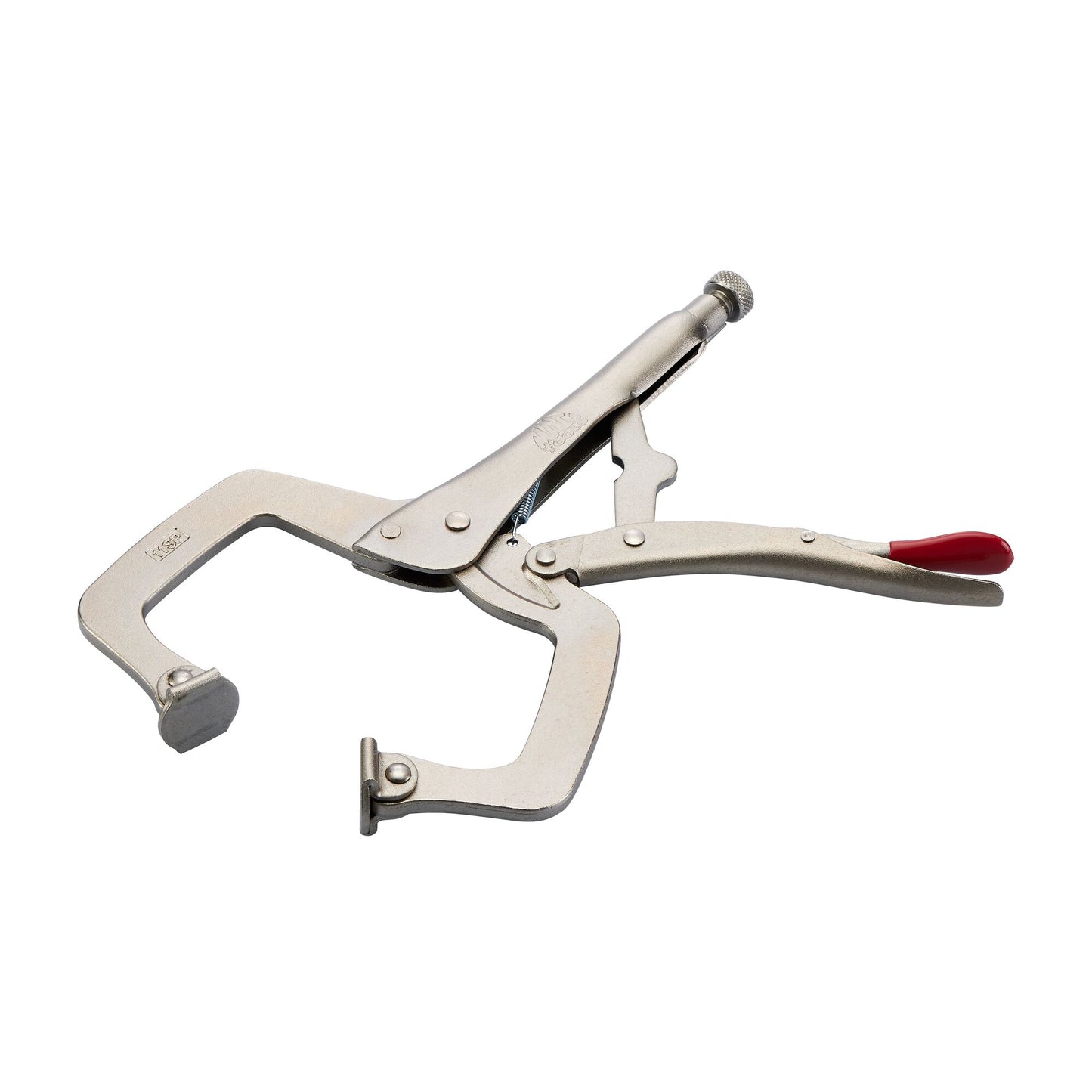11" C-Clamp Trigger Release Locking Pliers with Swivel Pads  - Red