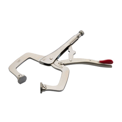 11" C-Clamp Trigger Release Locking Pliers with Swivel Pads  - Red