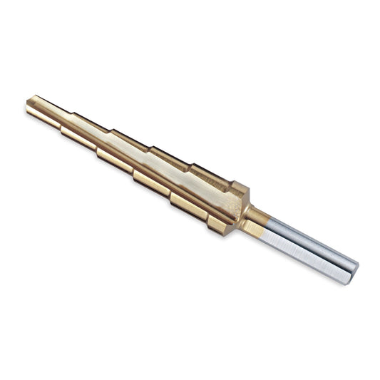 Titanium-Nitride Coated Stepped Drill Bit 3/16" - 1/2" (6 steps)