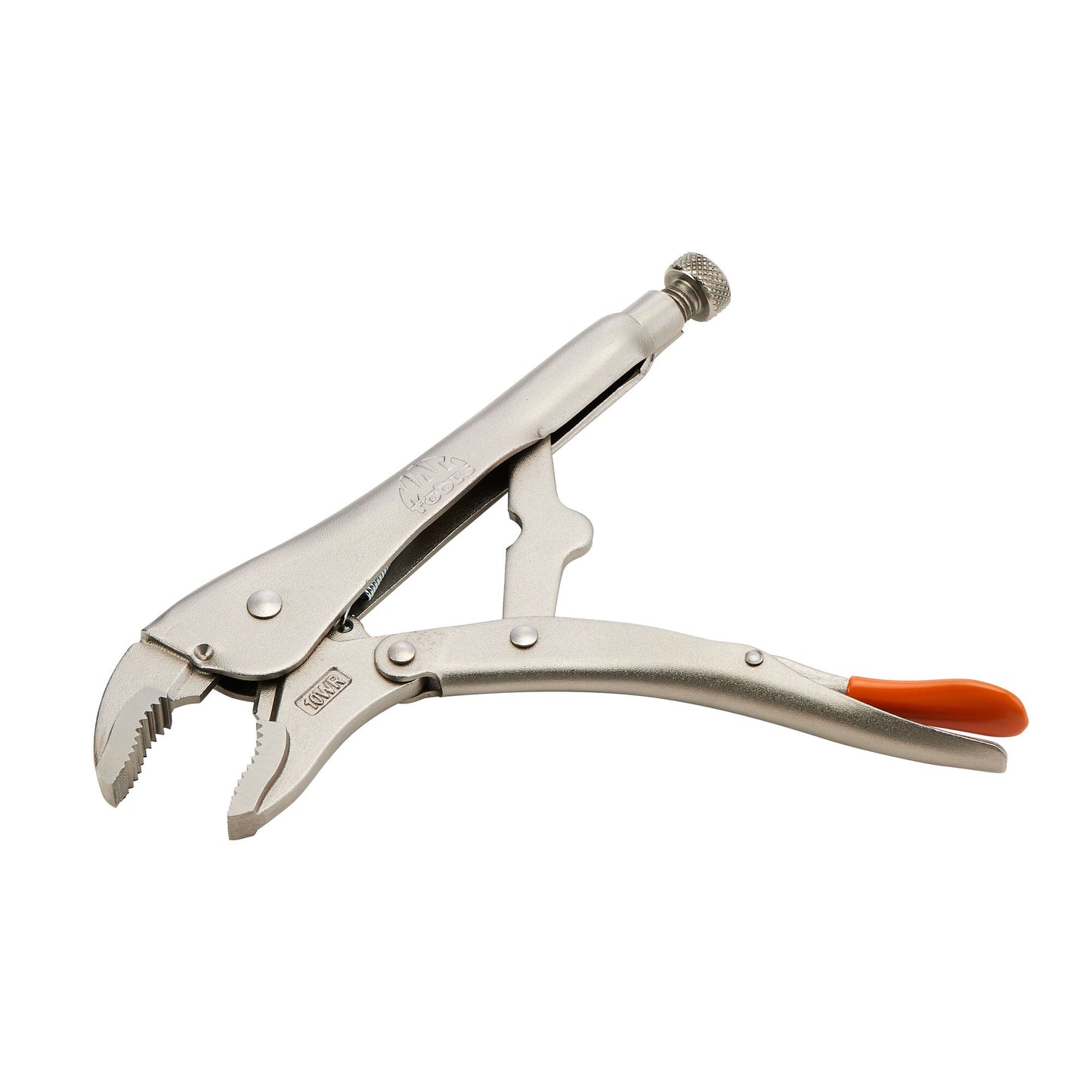 10" Curved Jaw Trigger Release Locking Pliers with Wire Cutter - Orange