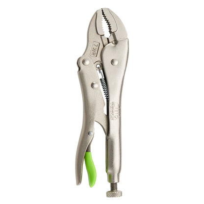 7" Curved Jaw Trigger Release Locking Pliers with Wire Cutter - Green