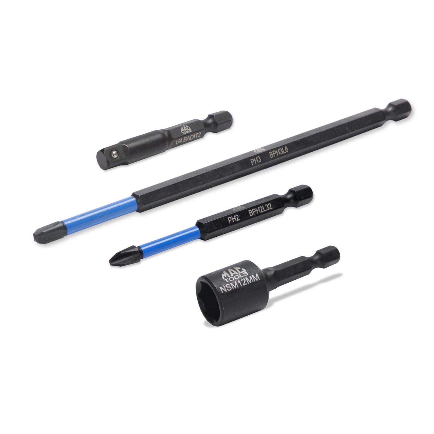 33-PC. Jeu d'embouts à impact long à entraînement hexagonal 1/4"