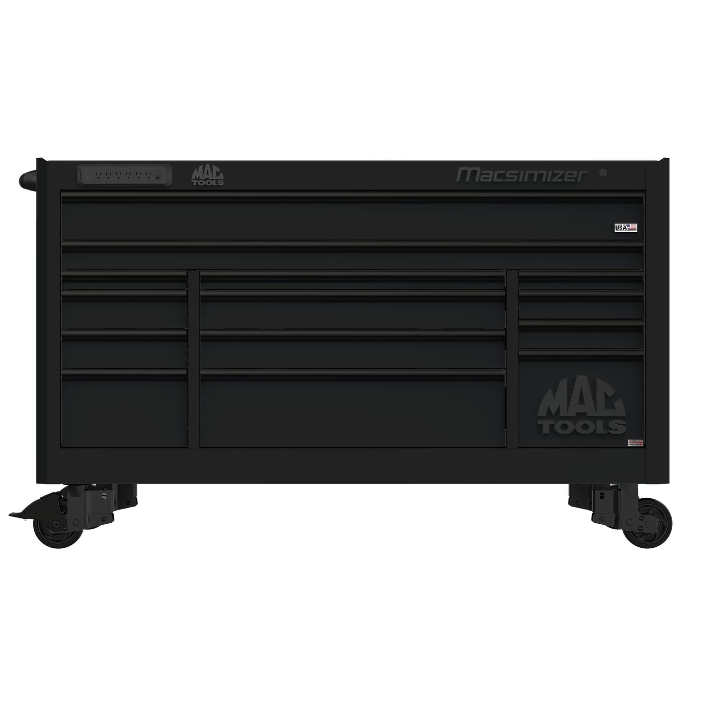 Macsimizer® Series 14-Drawer Workstation with PowerTech™ Drawer - Flat Black