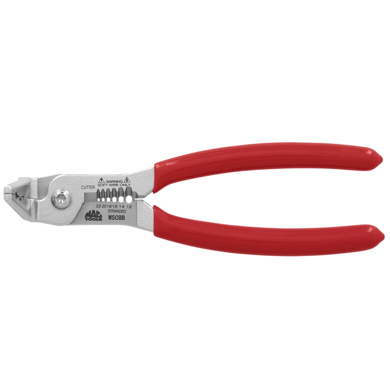 Angled Wire Crimper/Cuter/Stripper - Red