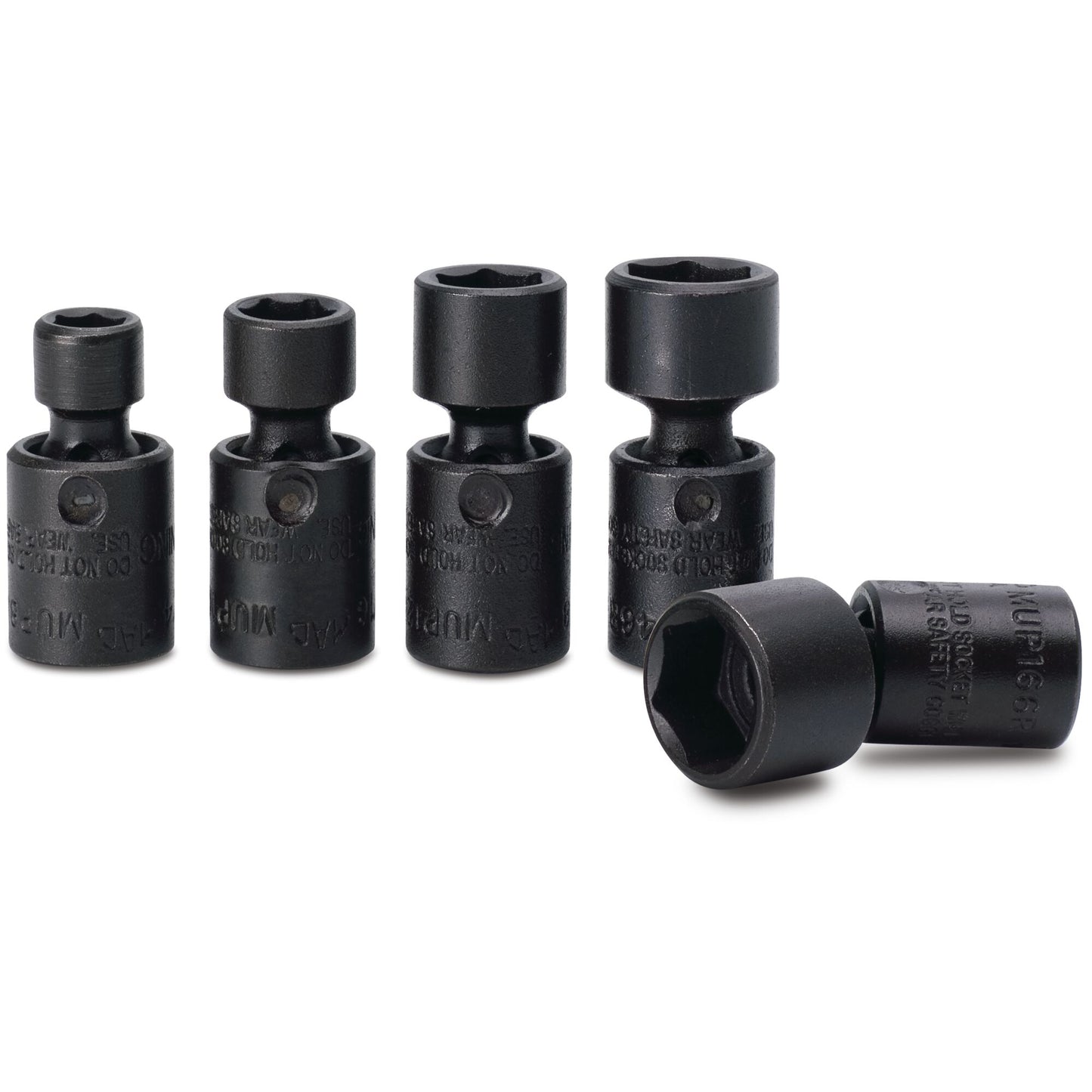 5-PC. Jeu de douilles à chocs universelles SAE à entraînement 1/4" - 6-PT.