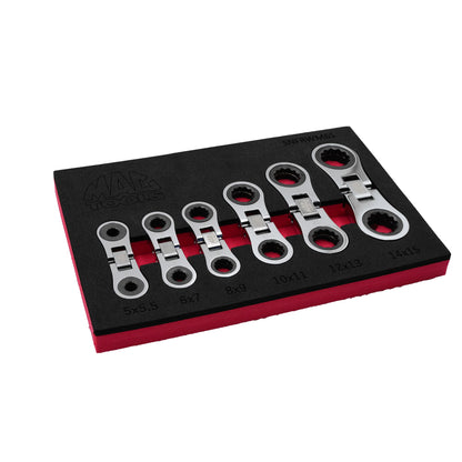 6pc Nano Flex Ratcheting Wrench Set - MM