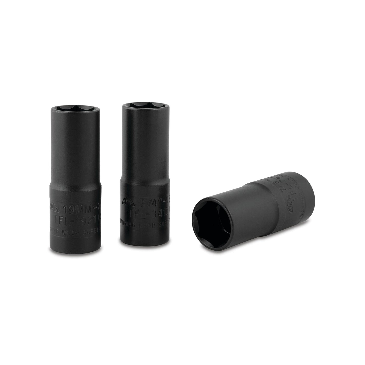 3-PC. Jeu de douilles à chocs à paroi mince 1/2" - 6-PT.