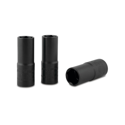 3-PC. Jeu de douilles à chocs à paroi mince 1/2" - 6-PT.