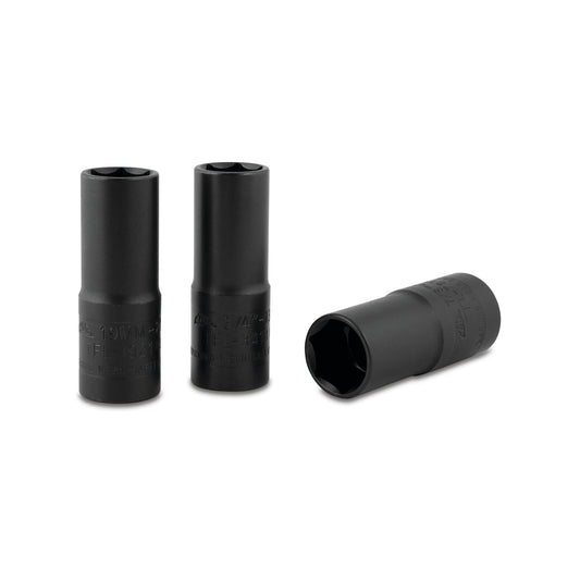 3-PC. Jeu de douilles à chocs à paroi mince 1/2" - 6-PT.