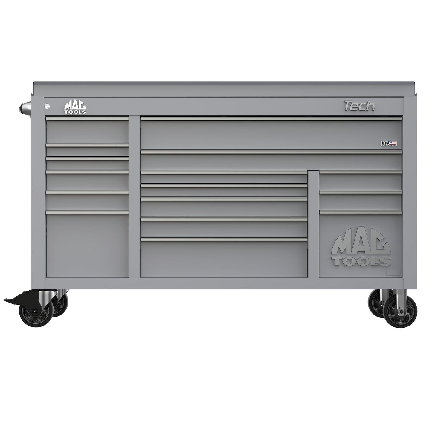 Tech™ Series 16-Drawer Drop Top Workstation - Mica Gray