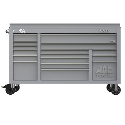 Tech™ Series 16-Drawer Drop Top Workstation - Mica Gray