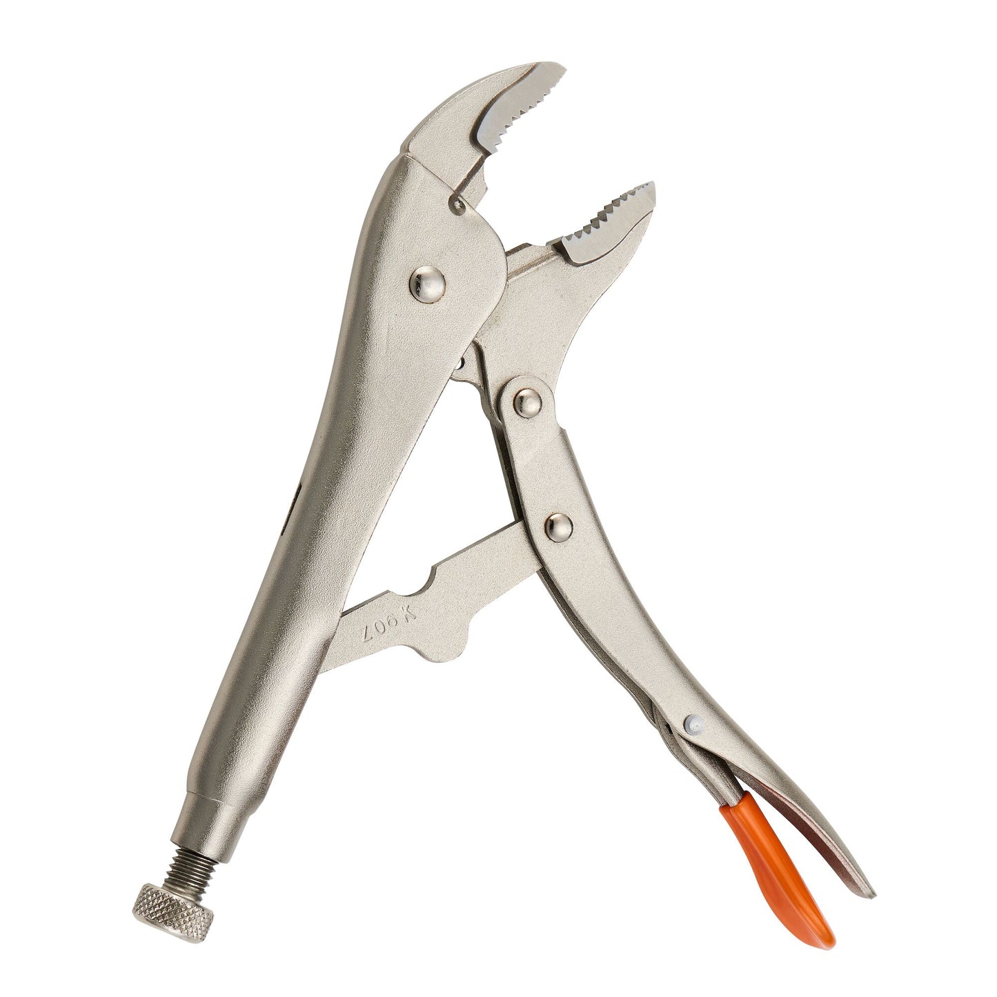 10" Curved Jaw Trigger Release Locking Pliers with Wire Cutter - Orange