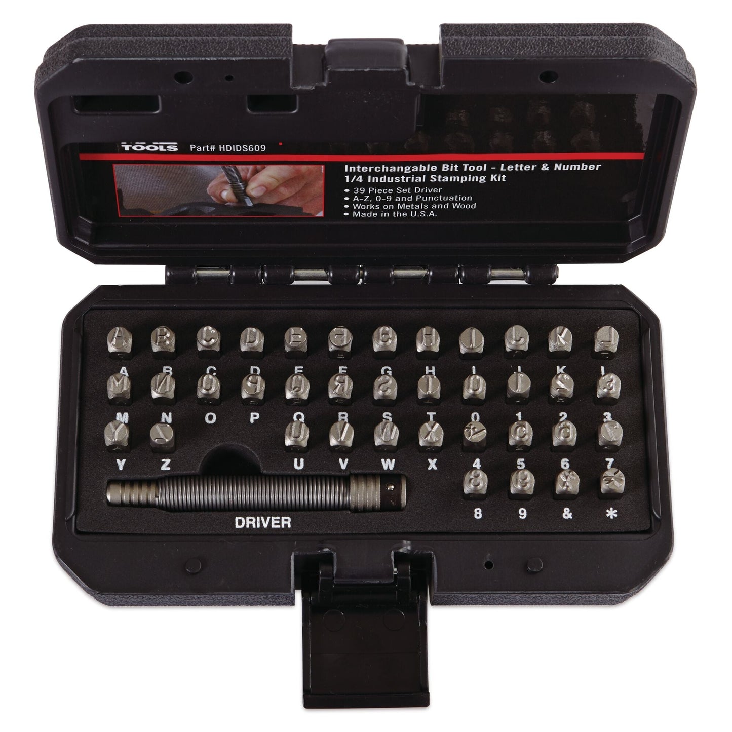 39-PC. Kit de tampons chiffres et lettres industriels sans marteau