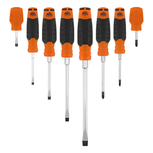 8-PC. Jeu de tournevis combinés Mac-Grip™ - Orange