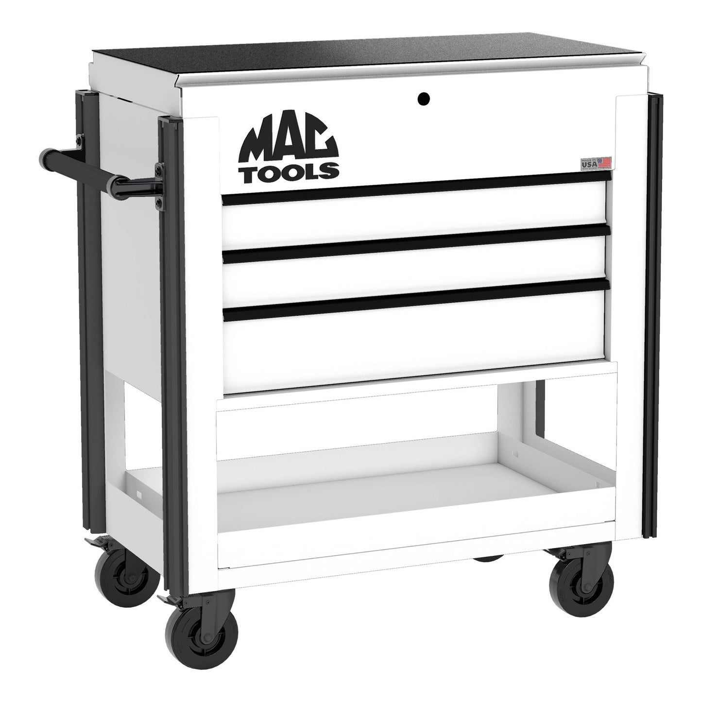 3-Drawer Utility Cart w/ Full Lid - Titanium White