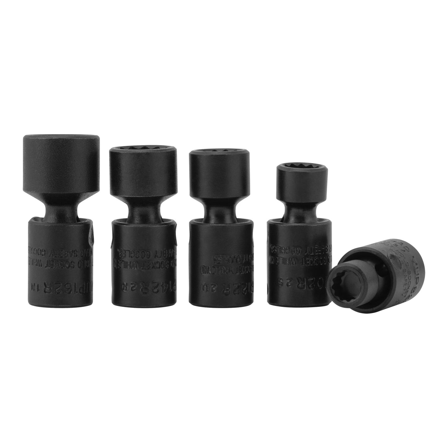 5-PC. Jeu de douilles à chocs universelles SAE à entraînement 1/4 po - 12 pts.