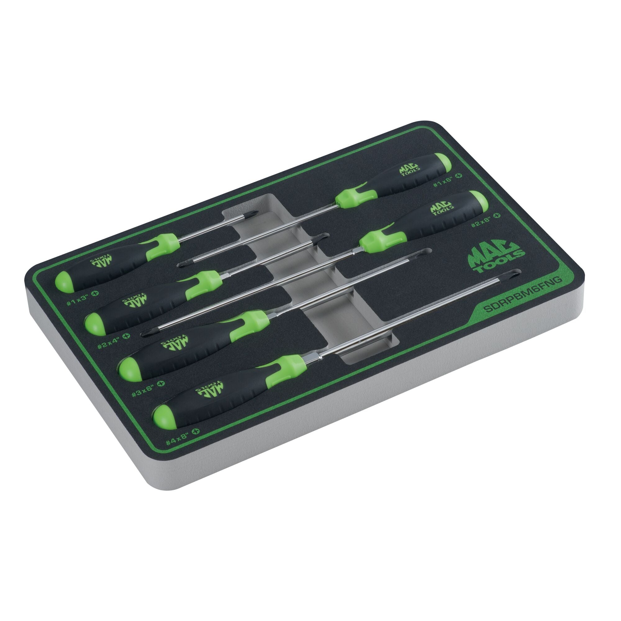 6-PC. Screwdriver Set in Foam - Green