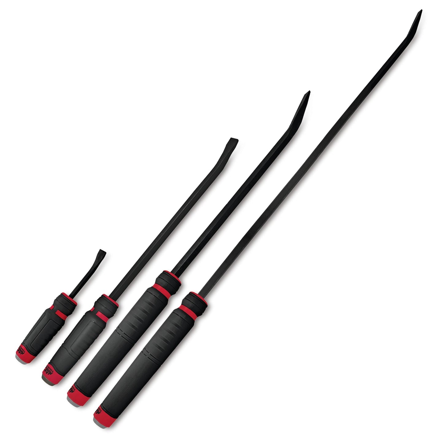 4-PC. Ensemble de leviers à tête incurvée et à poignée confortable avec capuchon - rouge