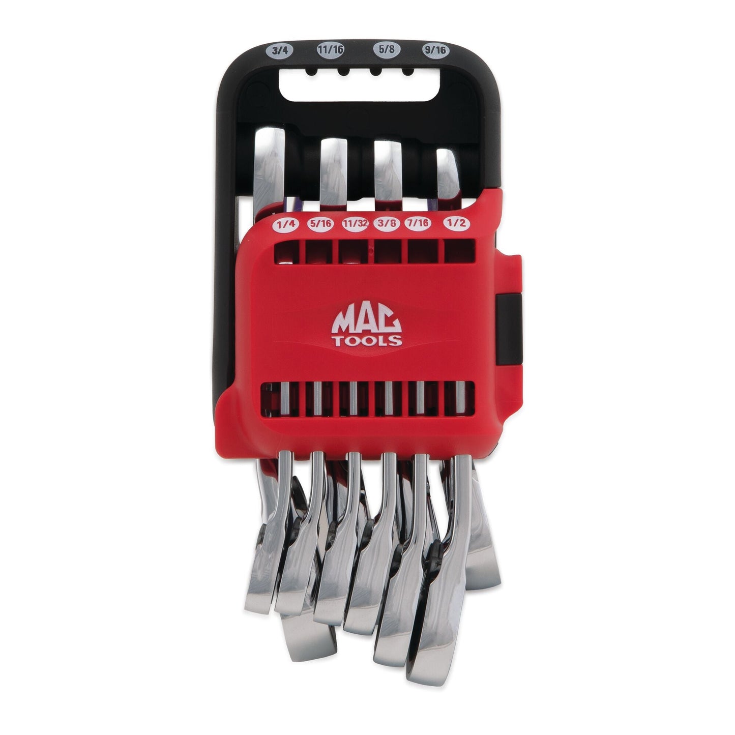 10-PC. SAE Stubby Reversible Ratcheting Wrench Set - 12-pt.