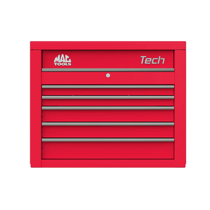 Tech™ Series 5-Drawer Top Chest - Firebrick Red