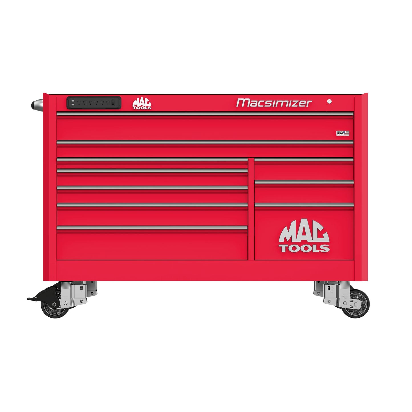 Macsimizer® 10-Drawer Workstation - Firebrick Red