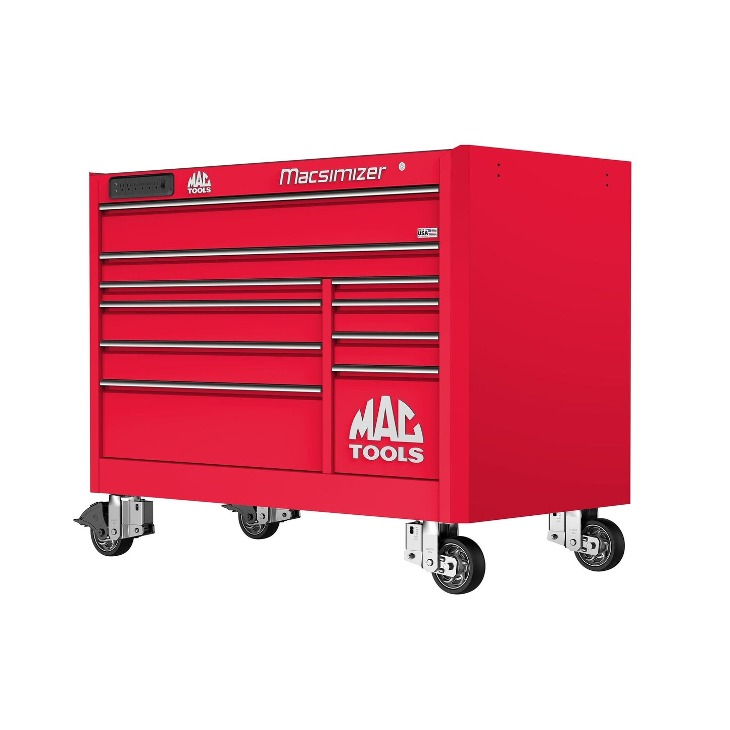 Macsimizer® 10-Drawer Workstation - Firebrick Red
