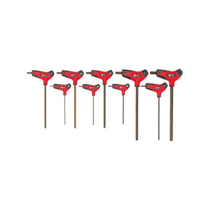 9-PC. SAE Bi-Material T-Handle Ball-End Hex Key Set
