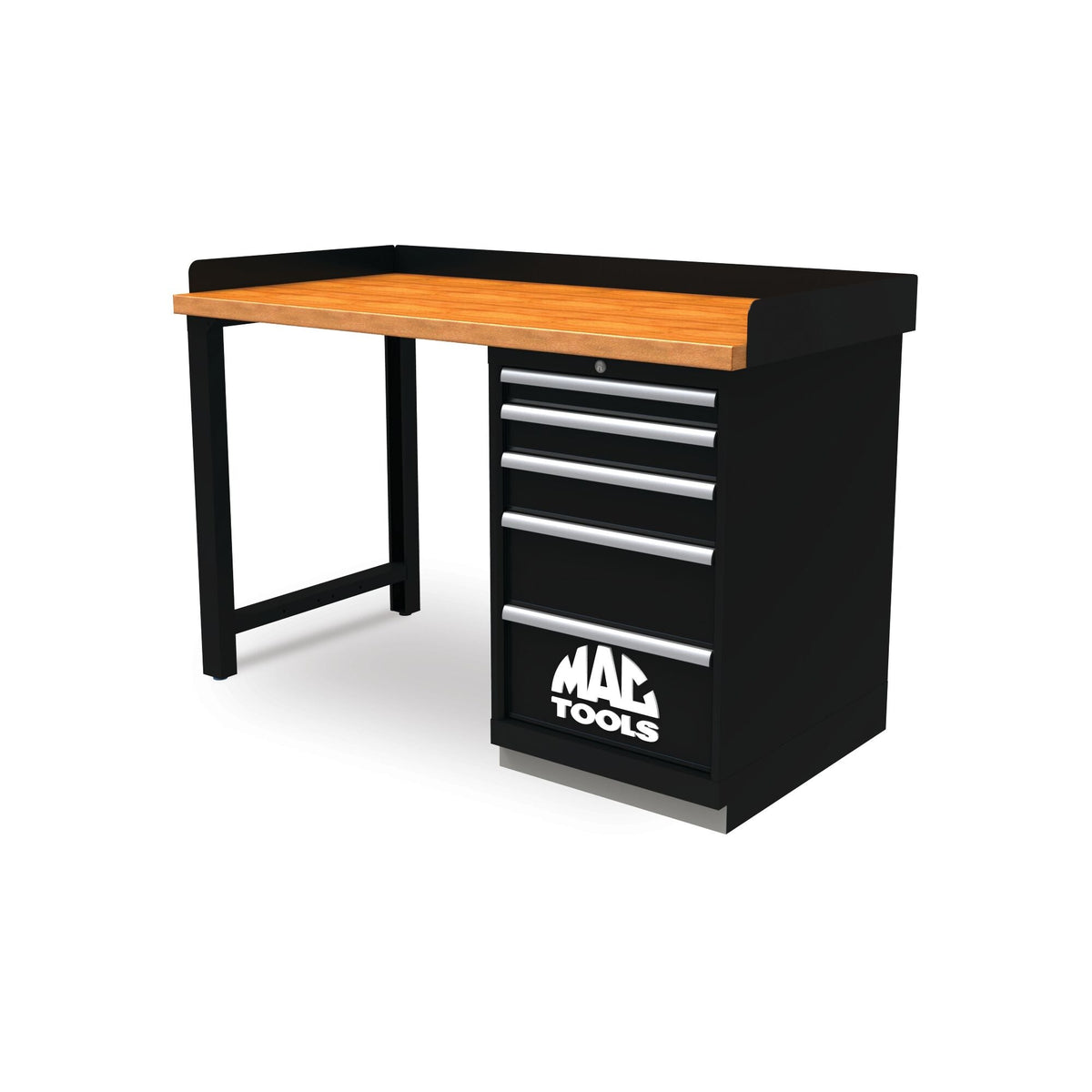 Pedestal Workbench with Stainless Steel Work Surface - Galaxy Black
