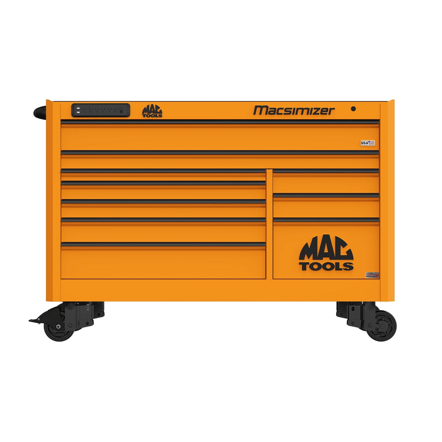 Macsimizer® Series 10-Drawer Workstation with PowerTech™ Drawer - Fireball Orange