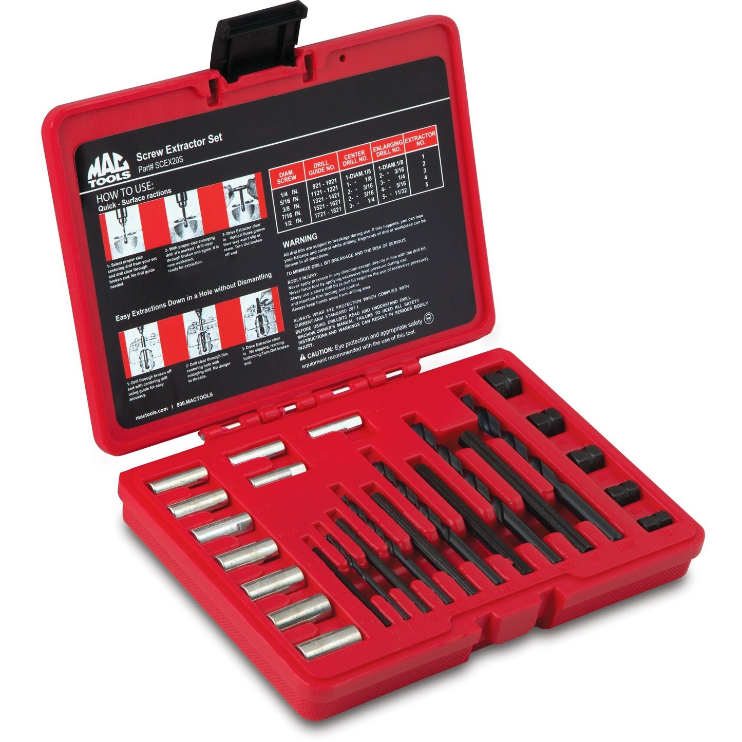 20-PC. Jeu d'extracteurs de vis