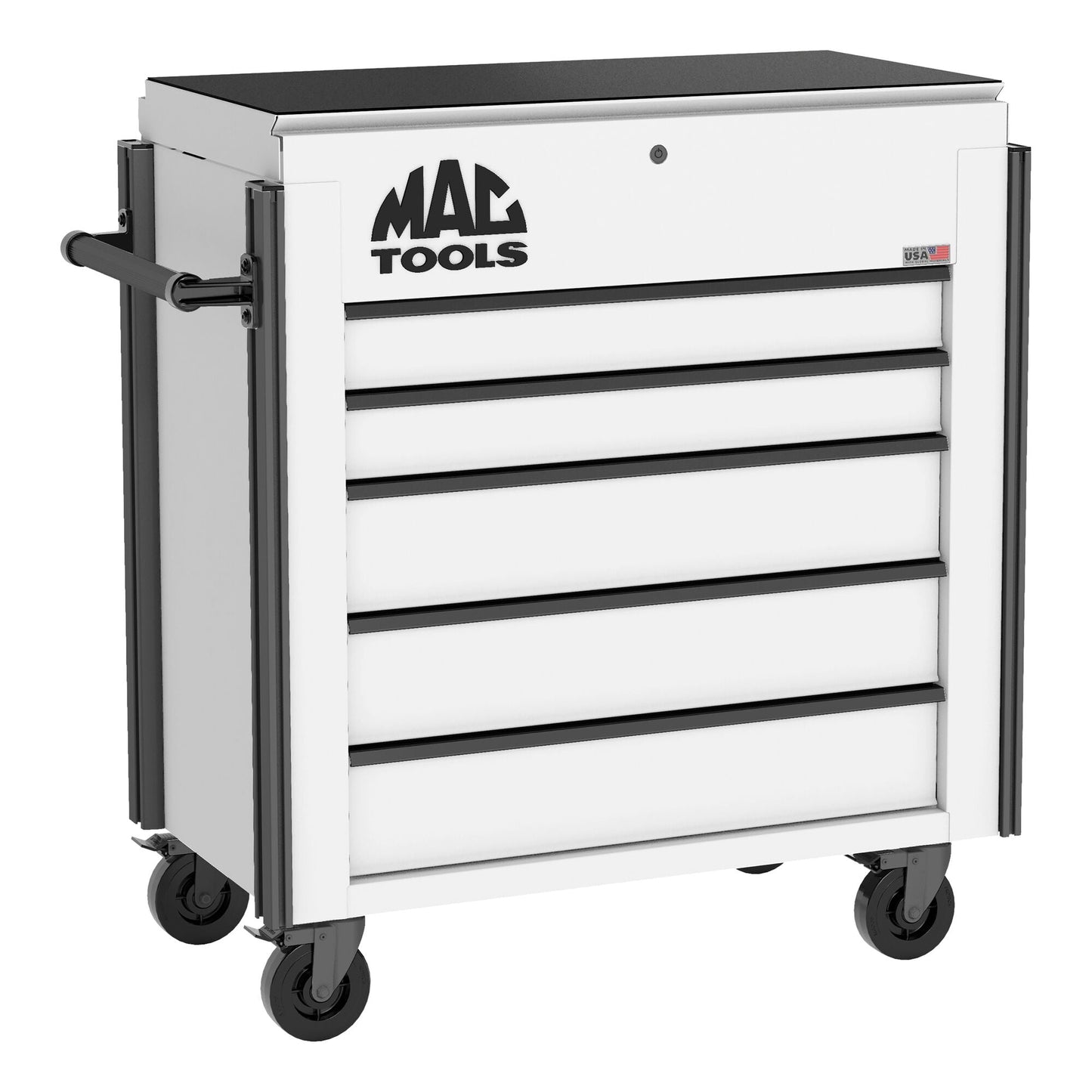 5-Drawer Utility Cart w/ Full Lid - Titanium White