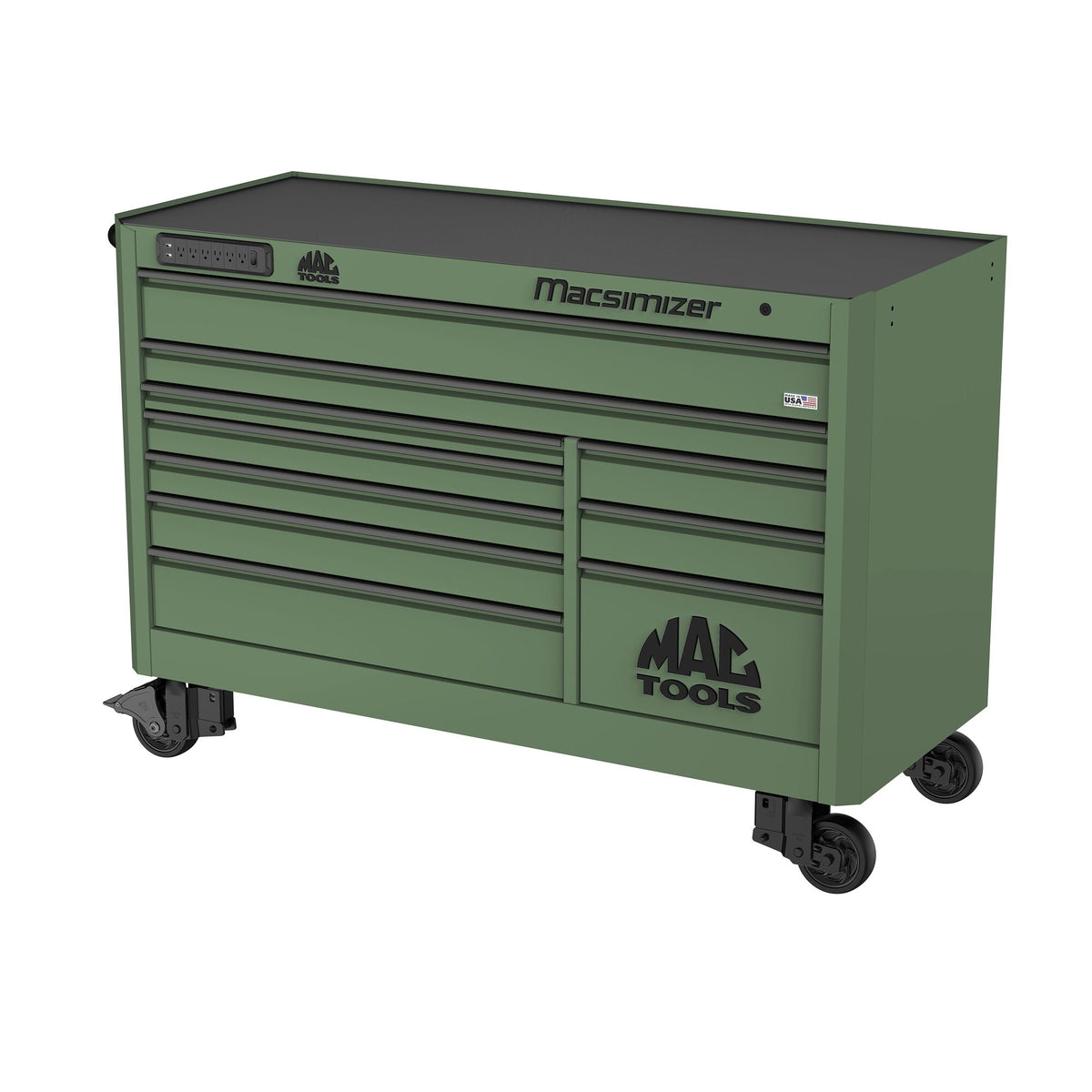 Macsimizer Emblems Macsimizer® 10-Drawer Workstation - Olive Green