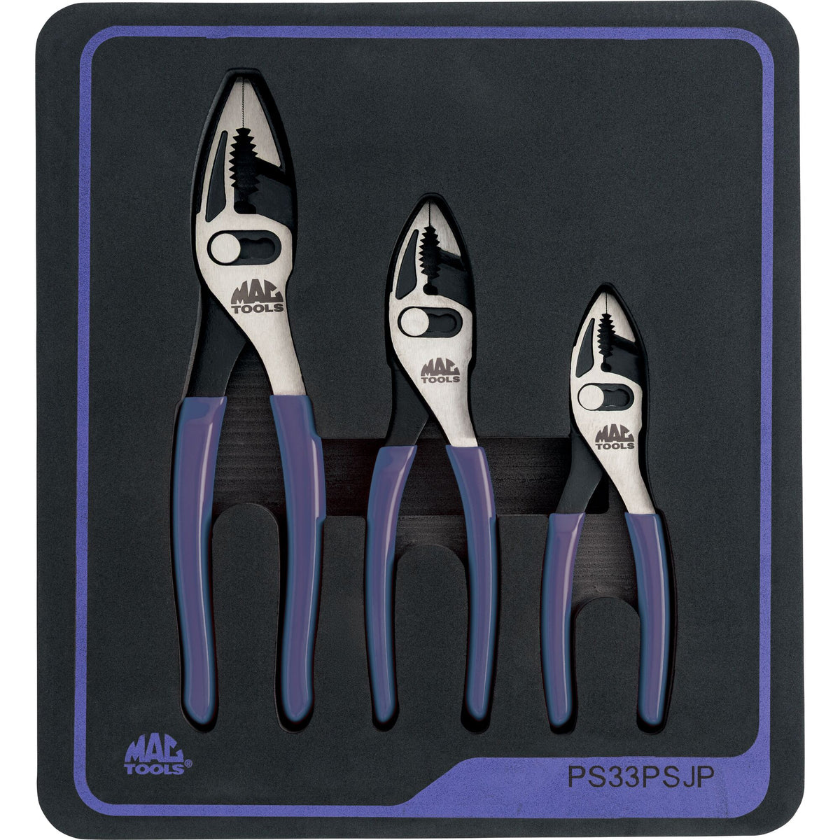 3pc 3-pos slip joint pliers (Purple)