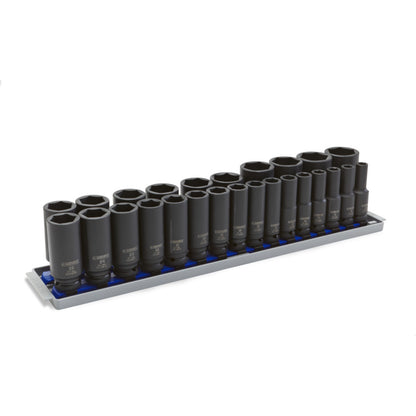 26 Pc. Metric 1/2" Drive Impact Socket Set - Deep Sockets