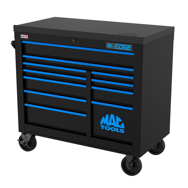 Edge™ 11-Drawer Workstation - Flat Black/Blue Trim - E4122-B-FBBL 