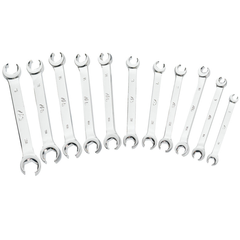 11-PC. Metric Double-End Flare Nut Wrench Set - 6-PT.