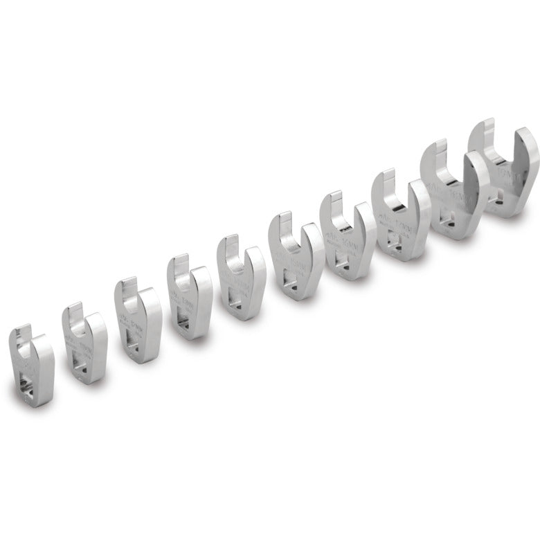 10-PC. 3/8” Drive Metric Open End Crowfoot Wrench Set