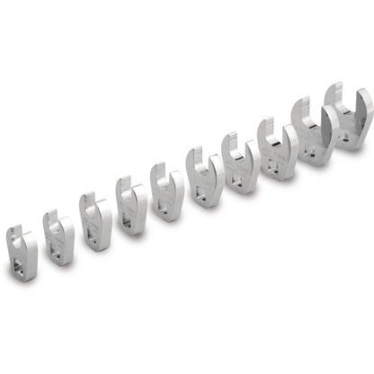10-PC. 3/8” Drive Metric Open End Crowfoot Wrench Set